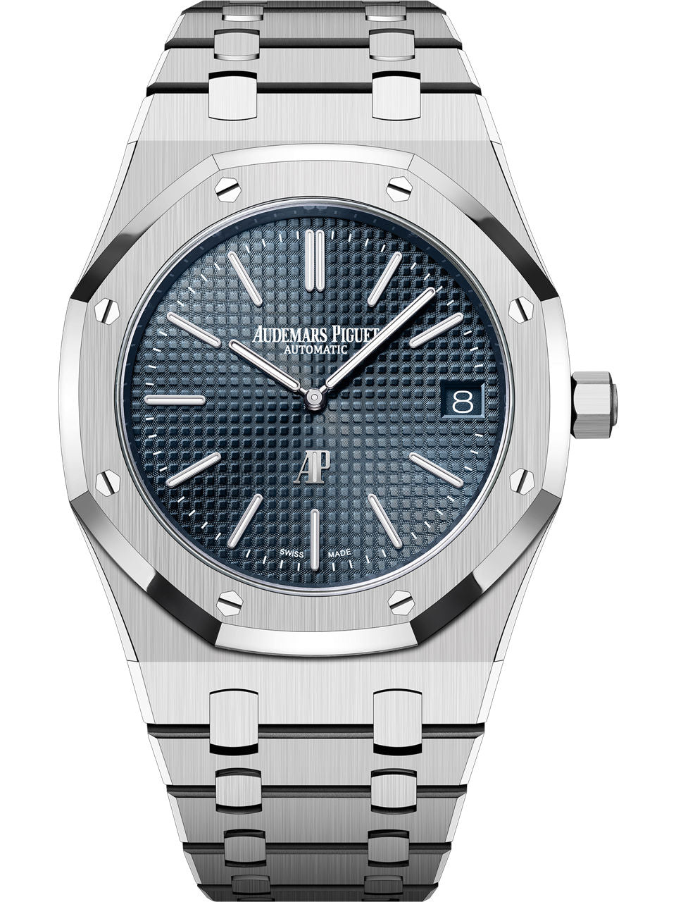 Audemars Piguet Stainless Steel Royal Oak “Jumbo” Extra-Thin Watch – Blue Dial – Stainless Steel Bracelet – 16202ST.OO.1240ST.01